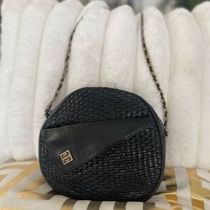 Authentic Vintage Givenchy soft Leather crossbody with gold chain.
